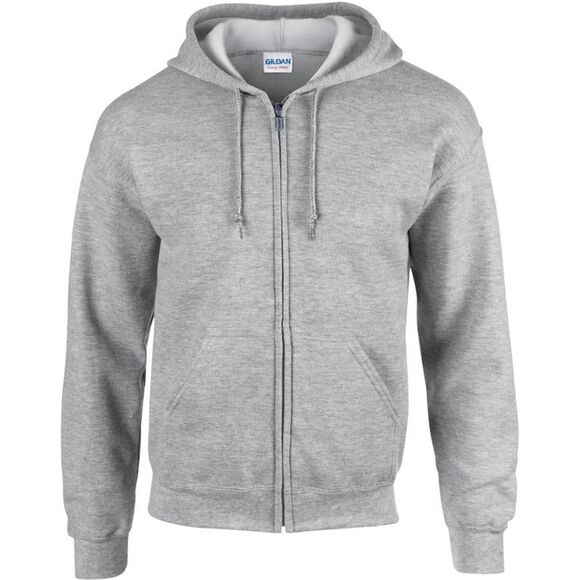 Gildan Heavy Blend Unisex Adult Full ZipSweatshirt Top/ Sport Grey